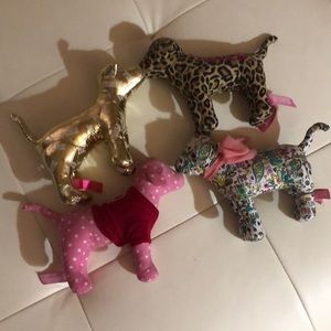 Pink Victoria secret dog stuffed material stand up Y2K vintage